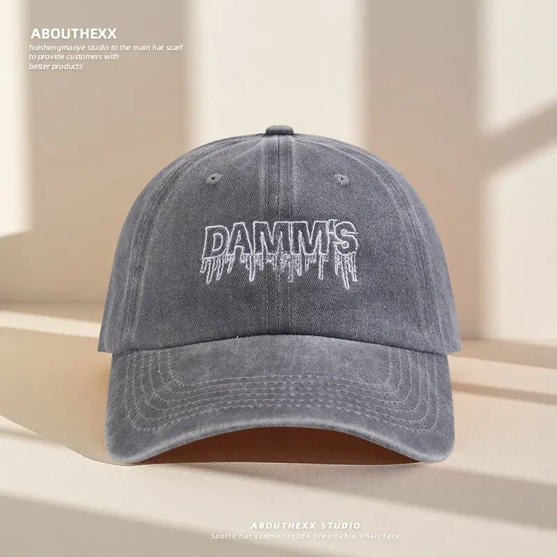 Damnis Blood Red Letter Embroidered Cross-Border Cap Women Men