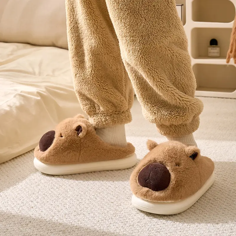 Women Cotton Bear Slippers Warm Anti-Slip Winter - Image 2