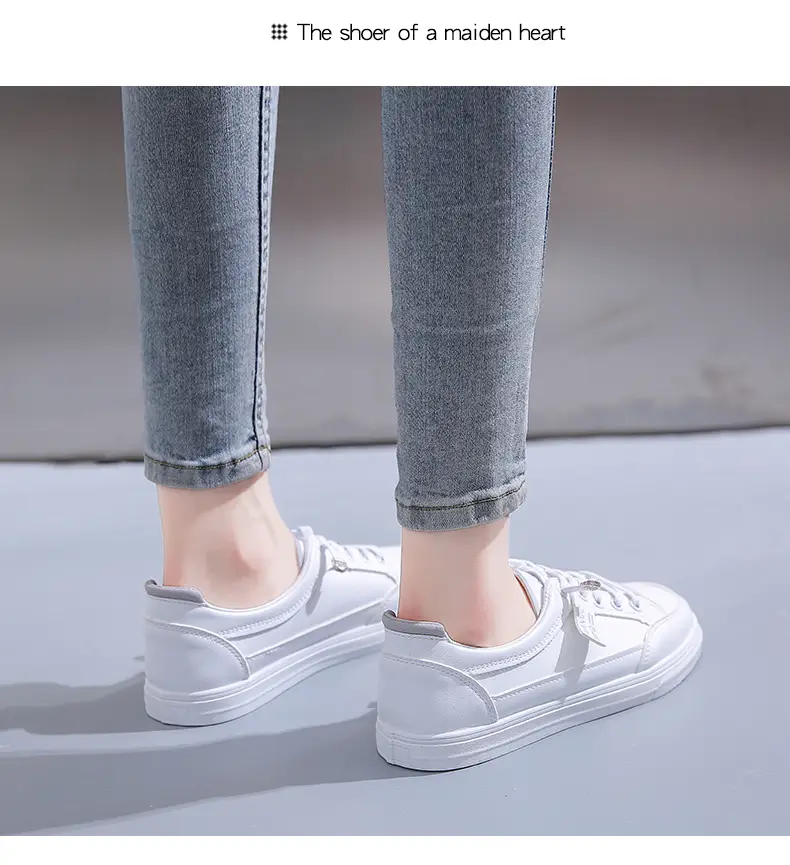 Women White Casual Leather Sneakers with Green Accent — feature 17