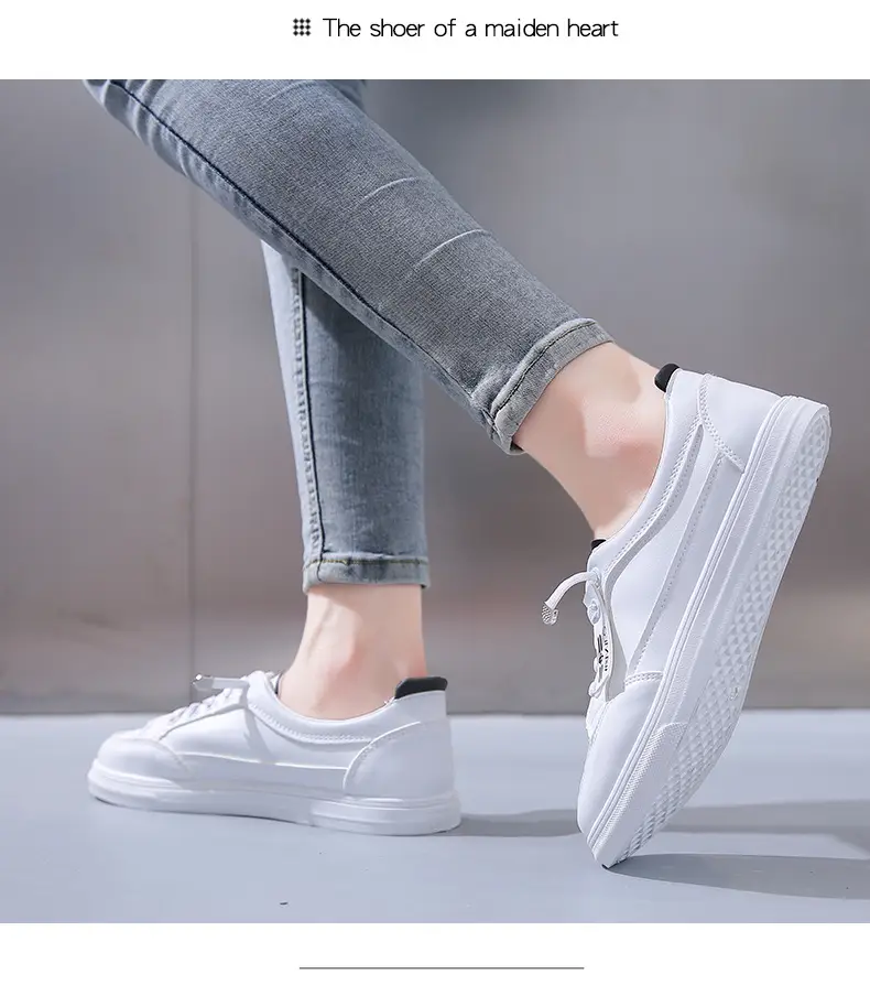 Women White Casual Leather Sneakers with Green Accent — feature 27
