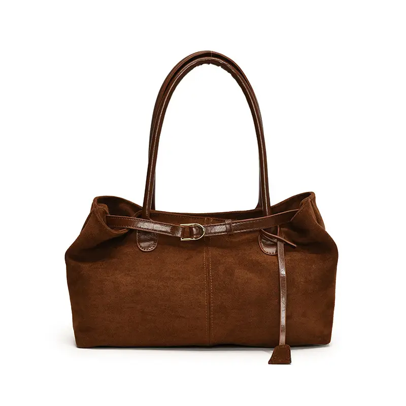 Brown Suede Large Capacity Women's Tote Bag - Image 7