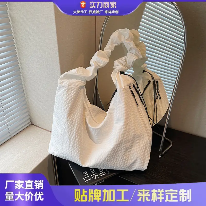 White Plaid Lazy Style Shoulder Bag for Women 2025 - Image 5