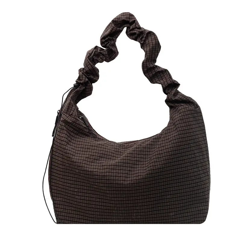 White Plaid Lazy Style Shoulder Bag for Women 2025 - Image 9