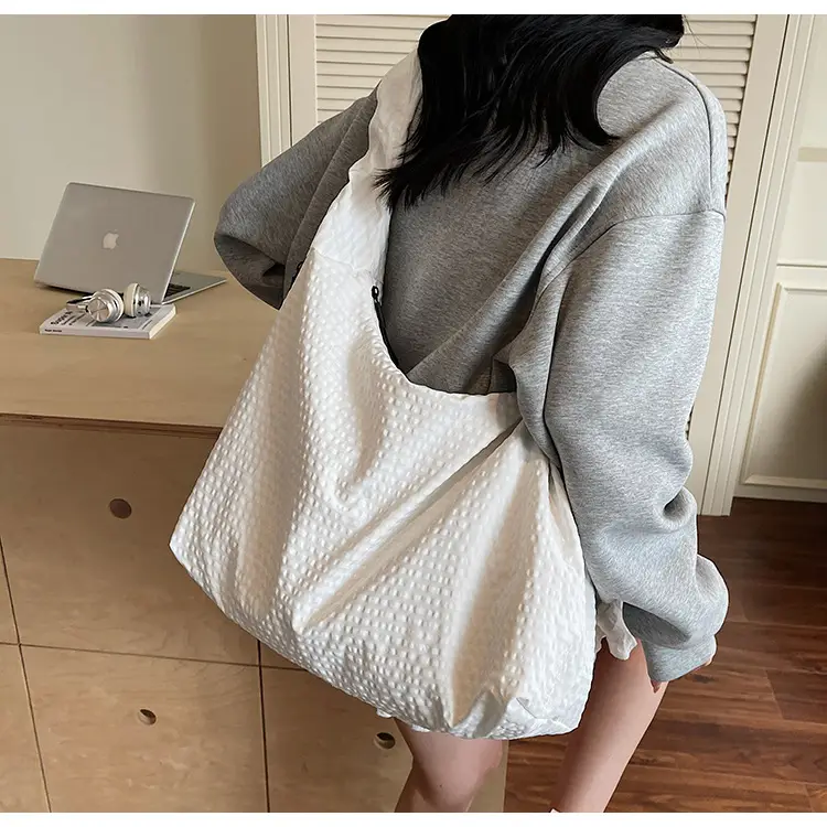 White Plaid Lazy Style Shoulder Bag for Women 2025 — feature 15
