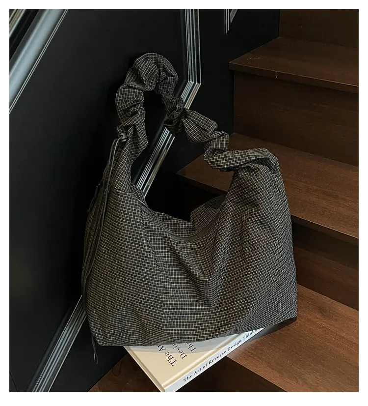 White Plaid Lazy Style Shoulder Bag for Women 2025 — feature 3