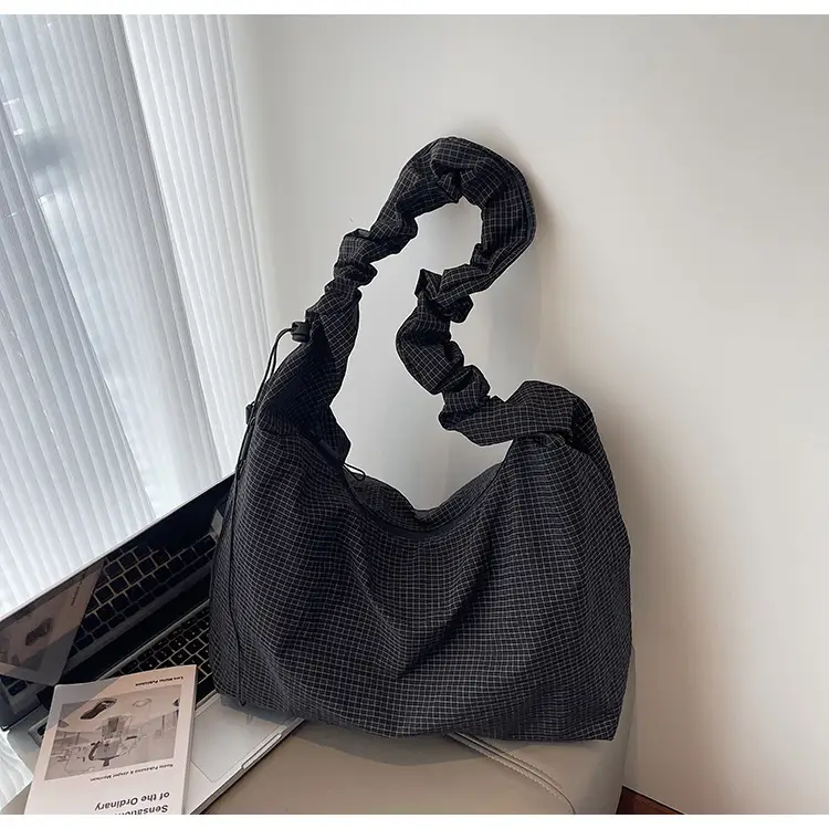 White Plaid Lazy Style Shoulder Bag for Women 2025 — feature 9