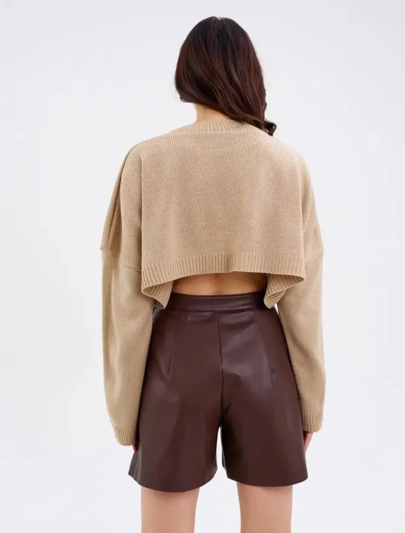 Cross-Border Women's Outerwear European and American Style Knitwear Autumn and Winter New Round Neck Pullover Loose Solid Color Long-Sleeved Sweater for Women — feature 16