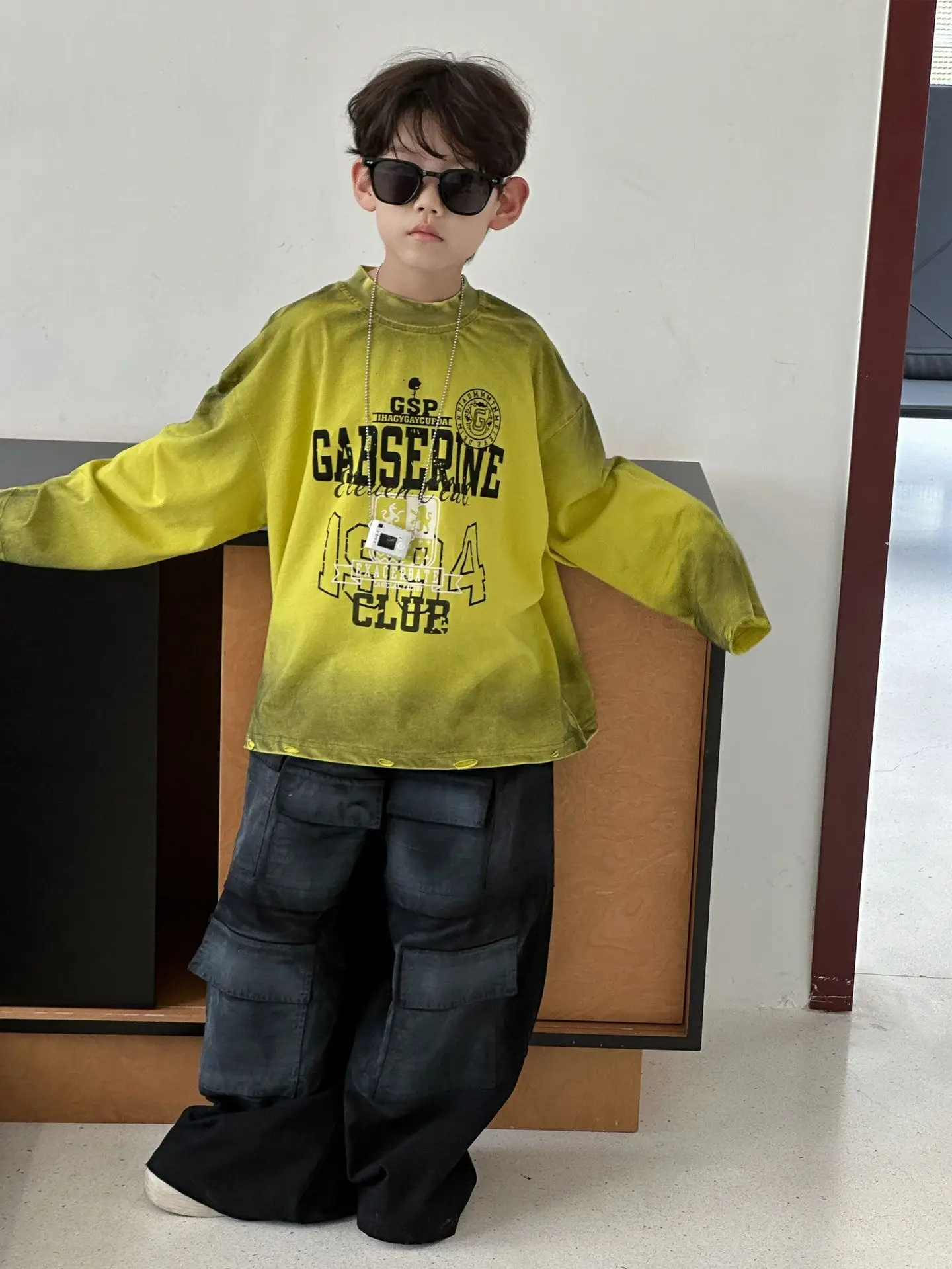 Boys Long Sleeve Yellow Graphic T-Shirt 2025 - Image 5