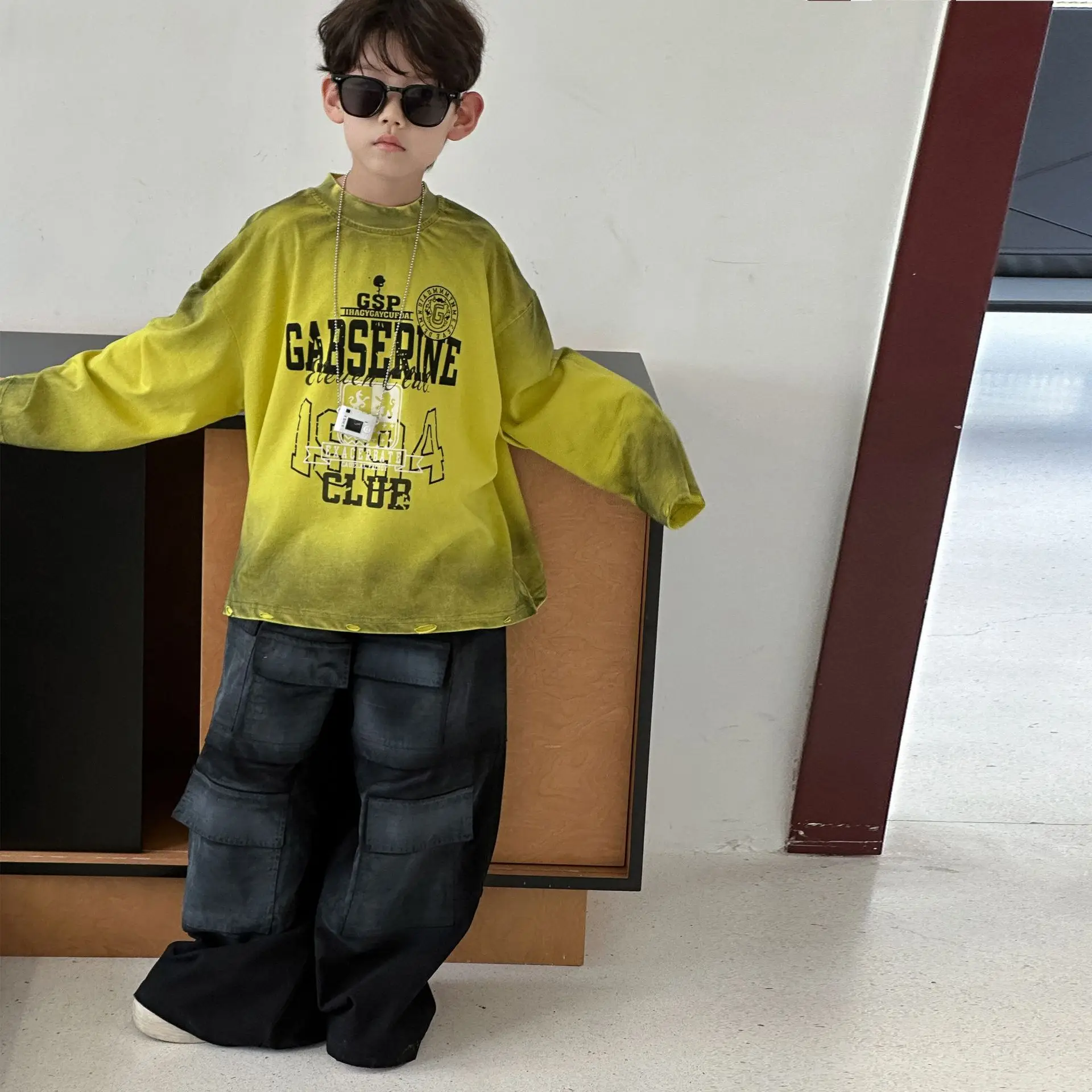 Boys Long Sleeve Yellow Graphic T-Shirt 2025 — feature 7