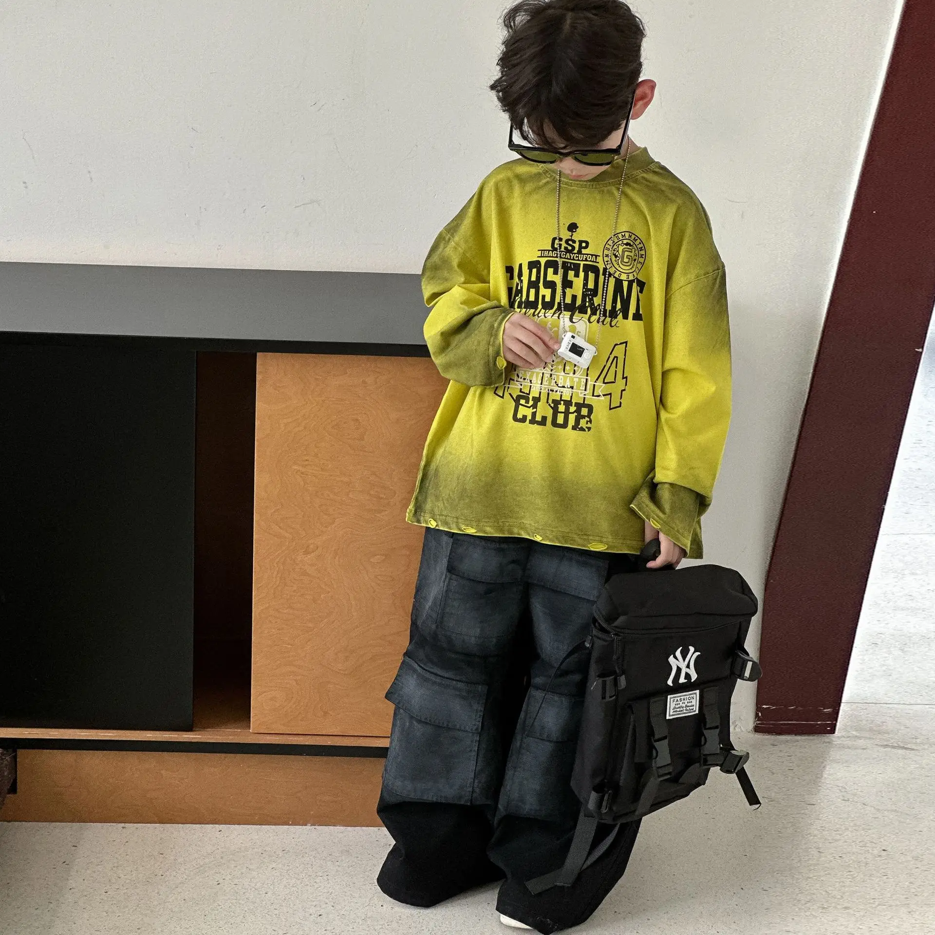Boys Long Sleeve Yellow Graphic T-Shirt 2025 — feature 8