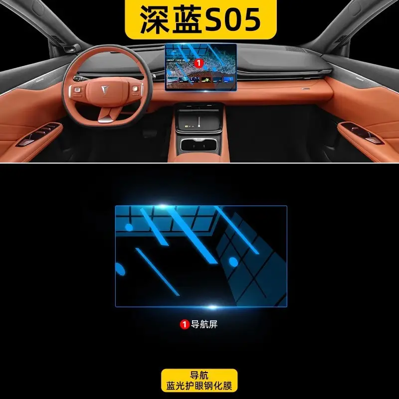 Suitable for Changan Deep Blue S05 Interior Screen Protection Tempered Film, Central Control Film, Car Interior Accessories, Modification Supplies