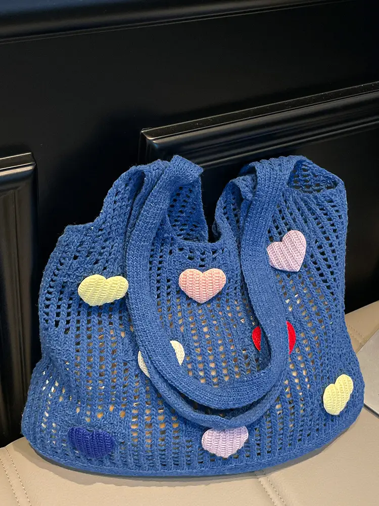 Women's Knitted Flower Tote Bag Large Capacity Summer 2025 - Image 6