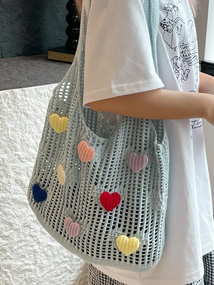 Women's Knitted Flower Tote Bag Large Capacity Summer 2025 - Image 7