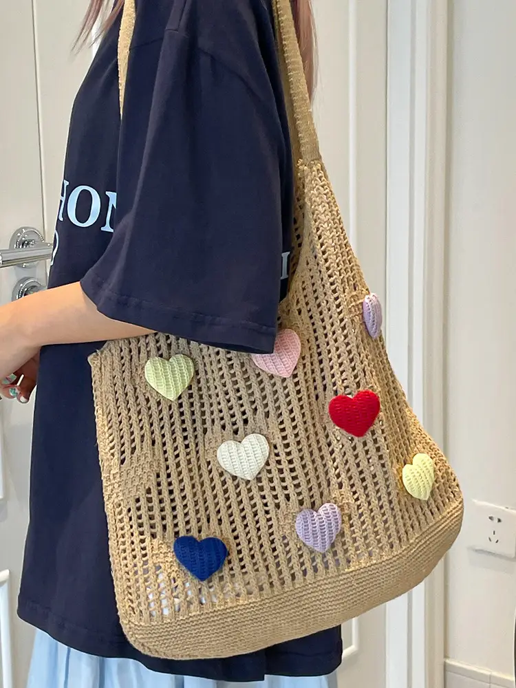 Women's Knitted Flower Tote Bag Large Capacity Summer 2025 - Image 8