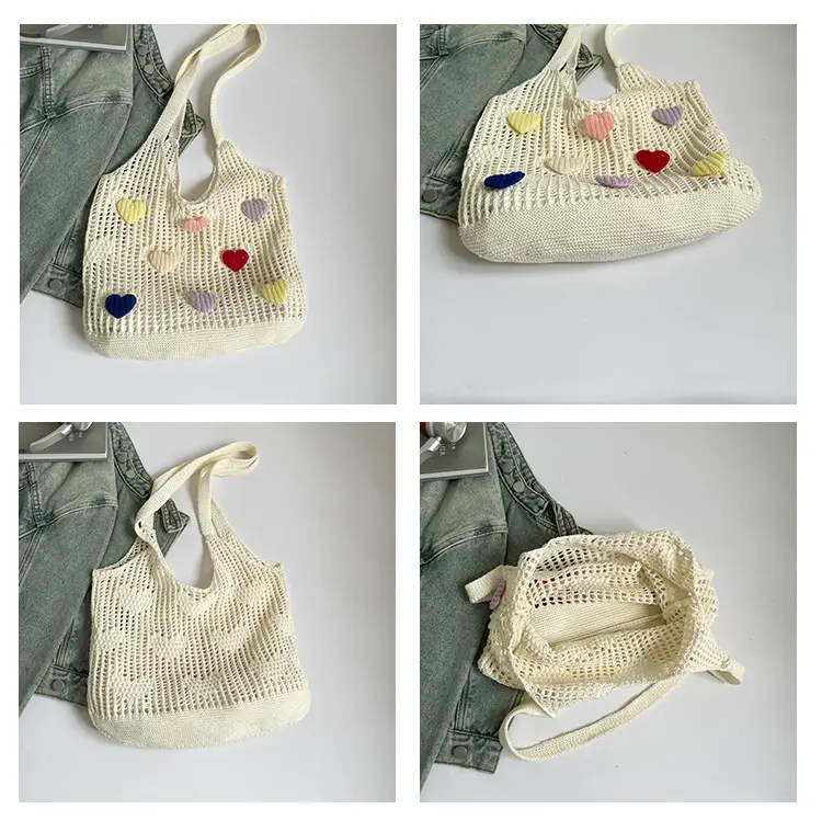 Women's Knitted Flower Tote Bag Large Capacity Summer 2025 — feature 10