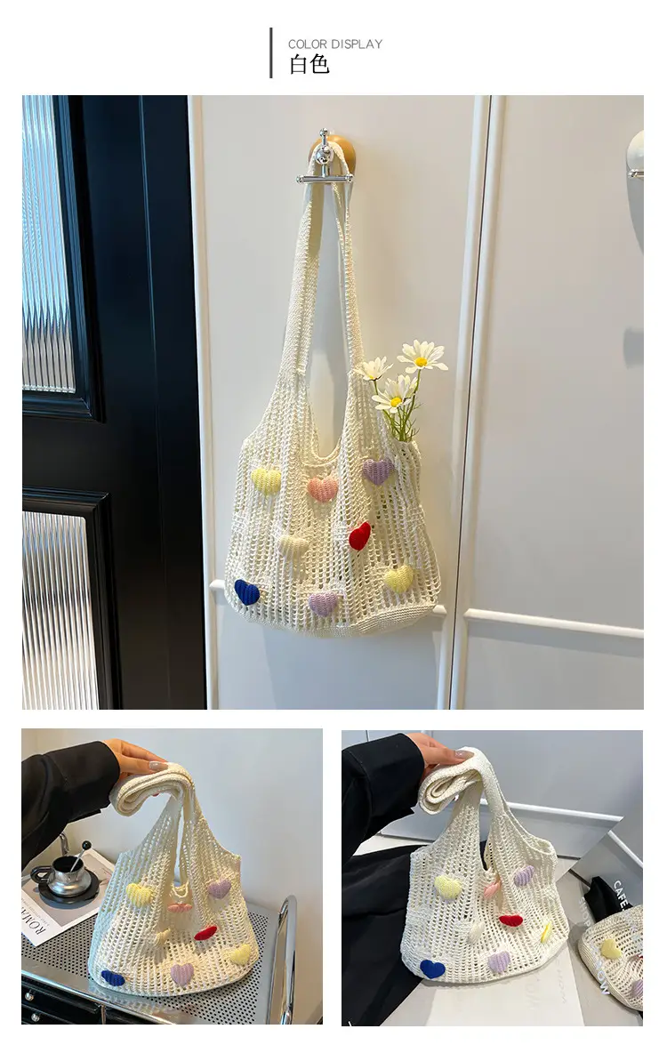 Women's Knitted Flower Tote Bag Large Capacity Summer 2025 — feature 11