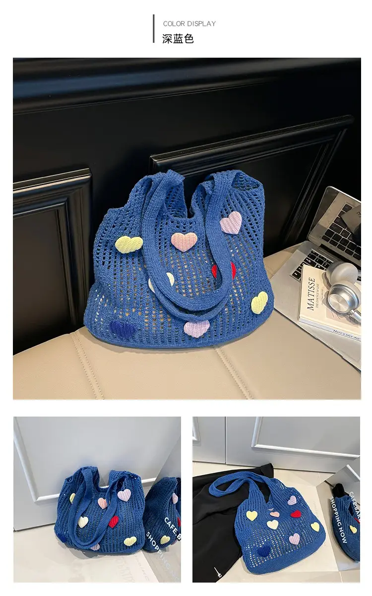Women's Knitted Flower Tote Bag Large Capacity Summer 2025 — feature 13