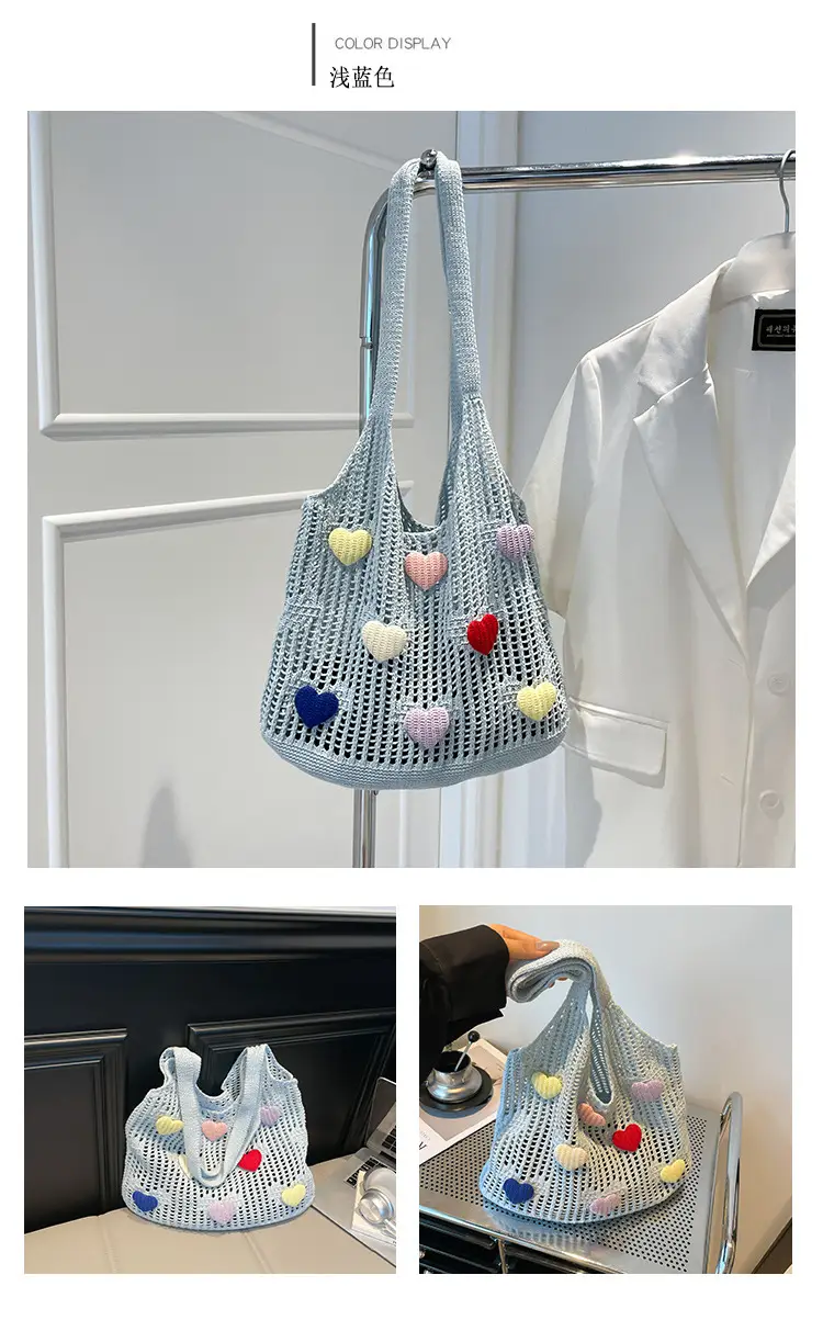 Women's Knitted Flower Tote Bag Large Capacity Summer 2025 — feature 14