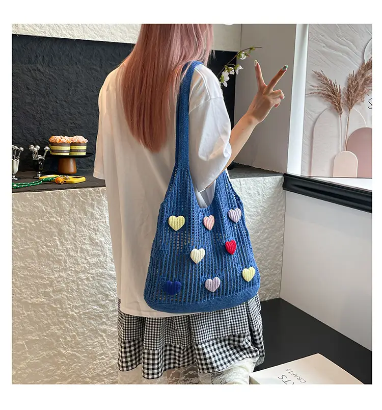 Women's Knitted Flower Tote Bag Large Capacity Summer 2025 — feature 17