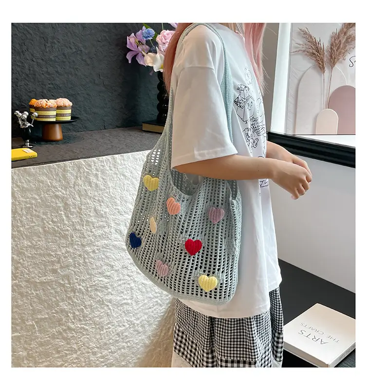 Women's Knitted Flower Tote Bag Large Capacity Summer 2025 — feature 19