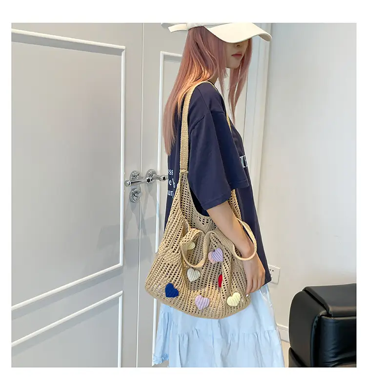 Women's Knitted Flower Tote Bag Large Capacity Summer 2025 — feature 21