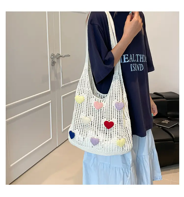 Women's Knitted Flower Tote Bag Large Capacity Summer 2025 — feature 22
