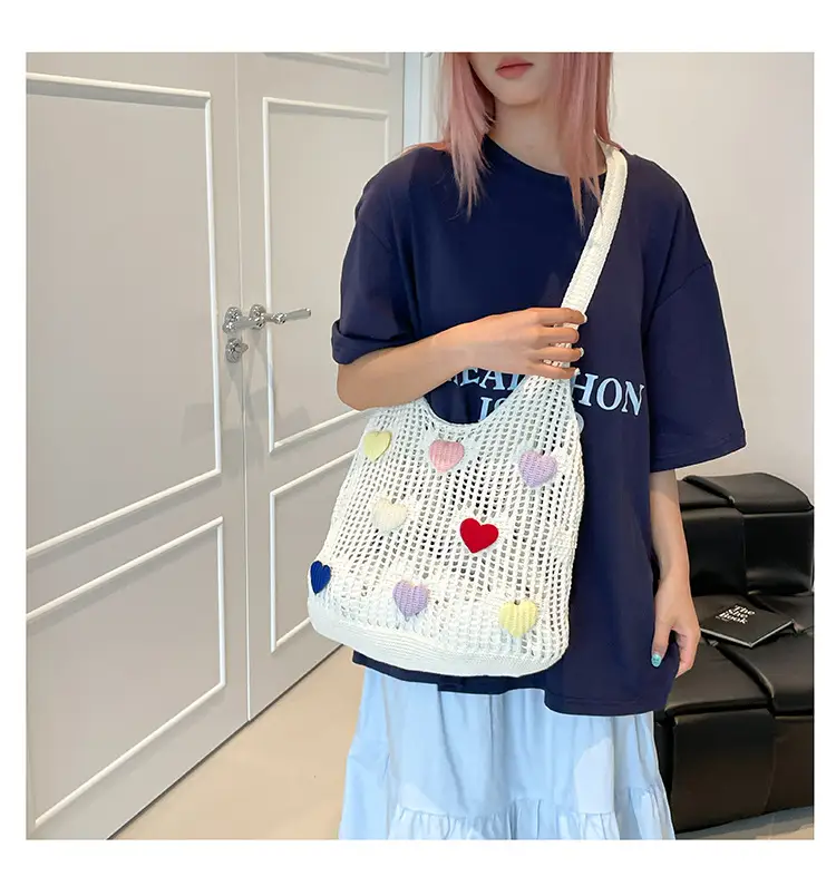 Women's Knitted Flower Tote Bag Large Capacity Summer 2025 — feature 23