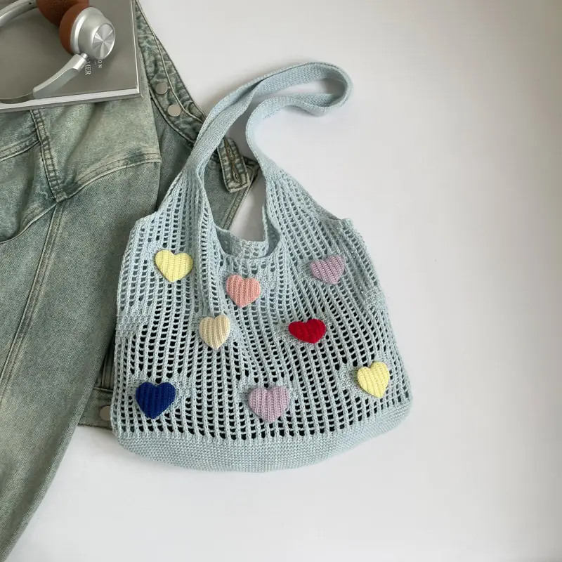 Women's Knitted Flower Tote Bag Large Capacity Summer 2025 — feature 25