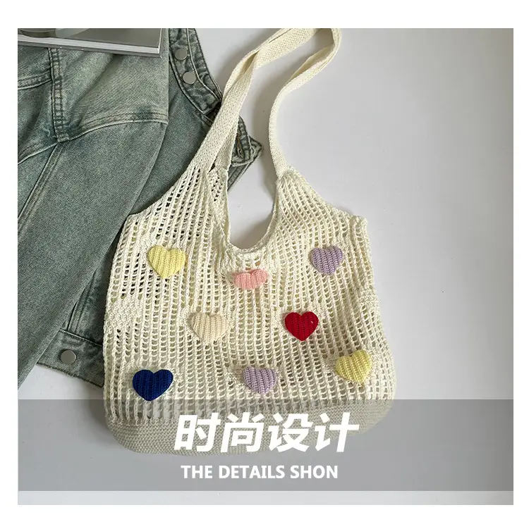 Women's Knitted Flower Tote Bag Large Capacity Summer 2025 — feature 5