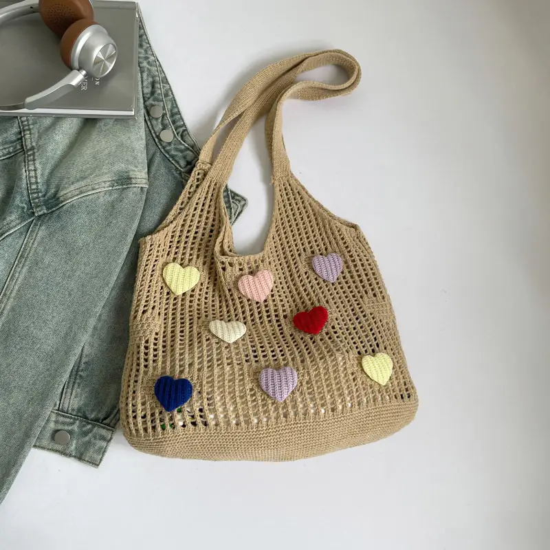 Women's Knitted Flower Tote Bag Large Capacity Summer 2025 - Image 3