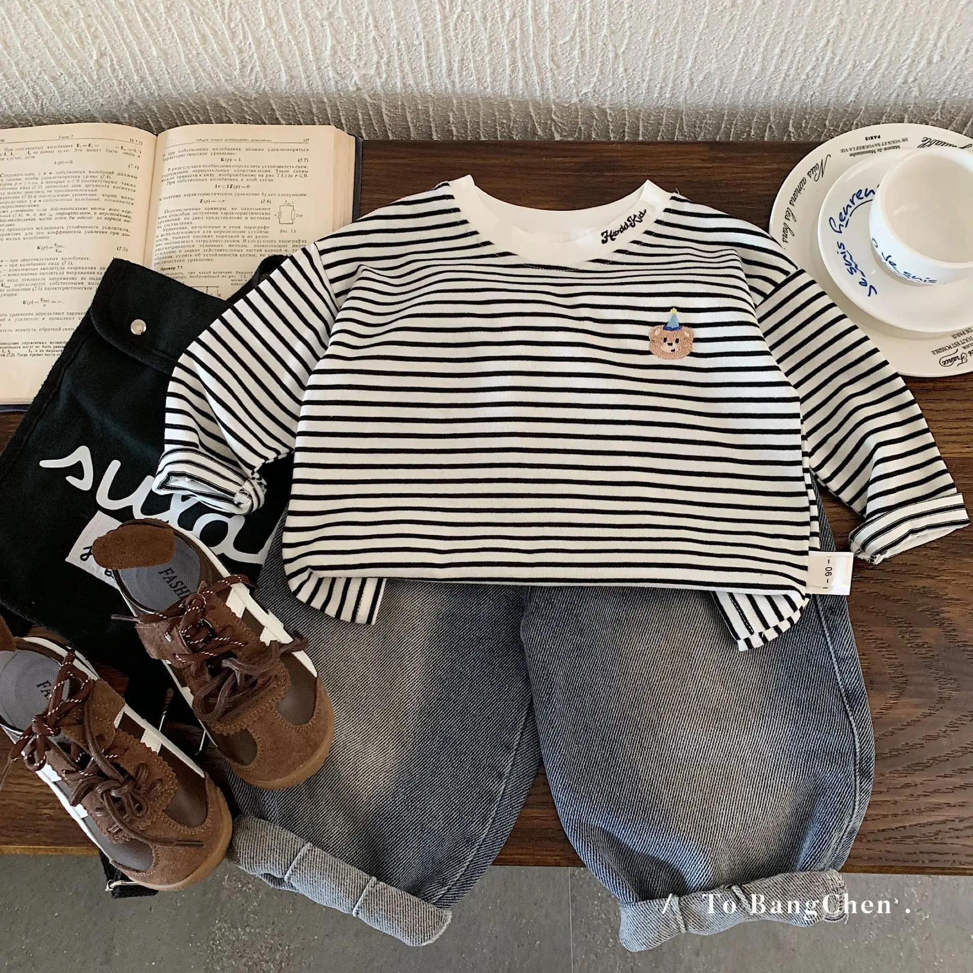Bangcheng Boys Striped Long Sleeve T-Shirt 2026 Spring Autumn - Image 2