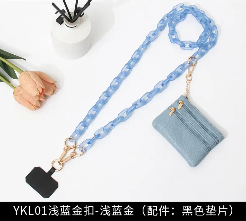 Blue Acrylic Chain Crossbody Bag Strap for Women — feature 11
