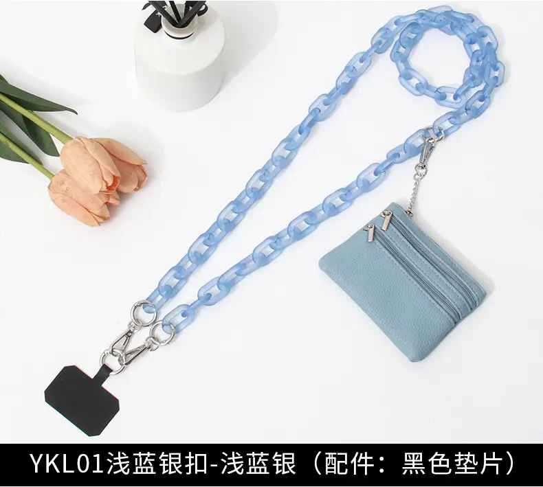 Blue Acrylic Chain Crossbody Bag Strap for Women — feature 12