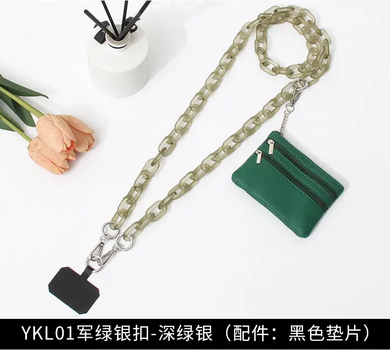 Blue Acrylic Chain Crossbody Bag Strap for Women — feature 15