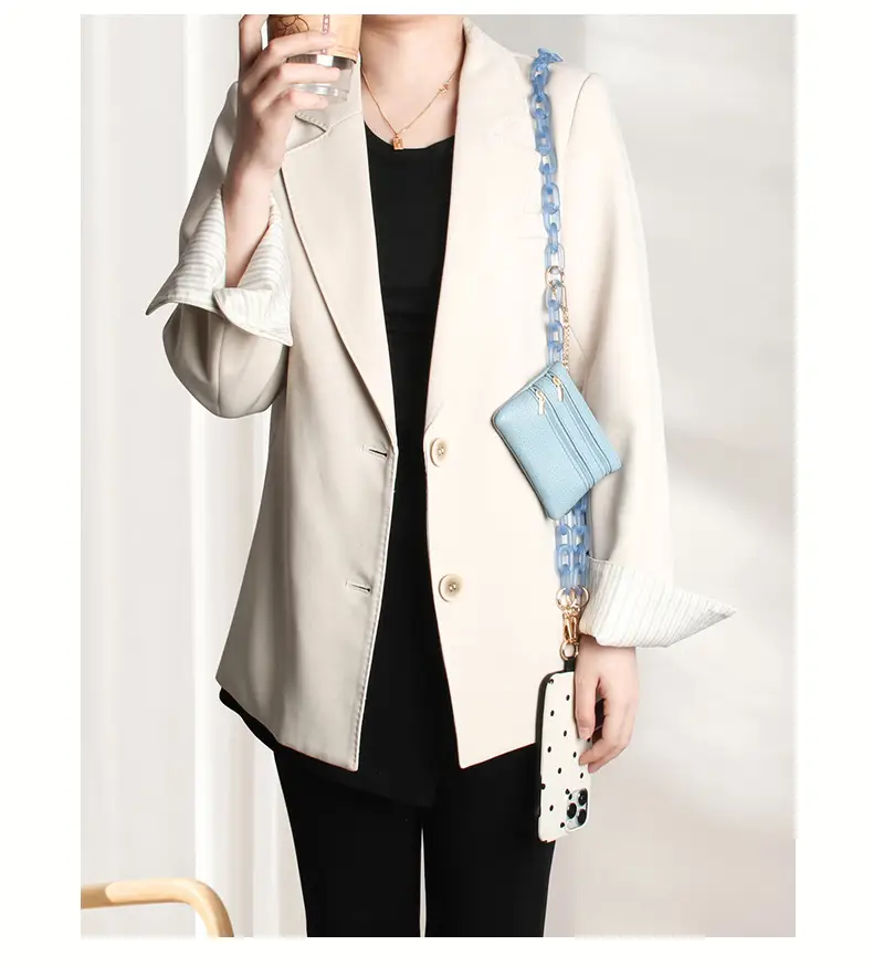 Blue Acrylic Chain Crossbody Bag Strap for Women — feature 3