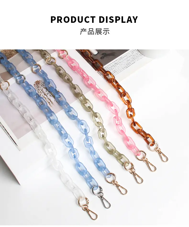 Blue Acrylic Chain Crossbody Bag Strap for Women — feature 6