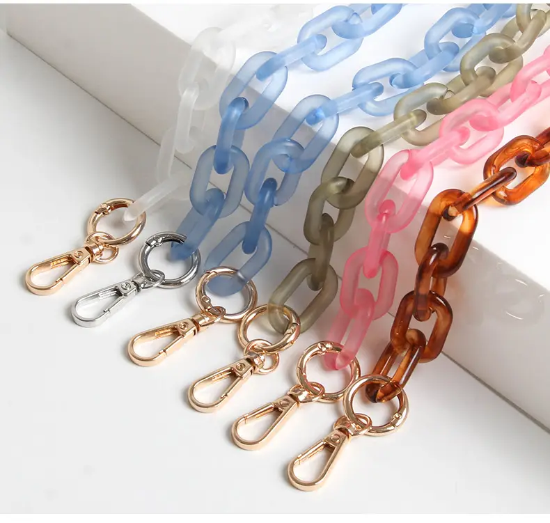 Blue Acrylic Chain Crossbody Bag Strap for Women — feature 7