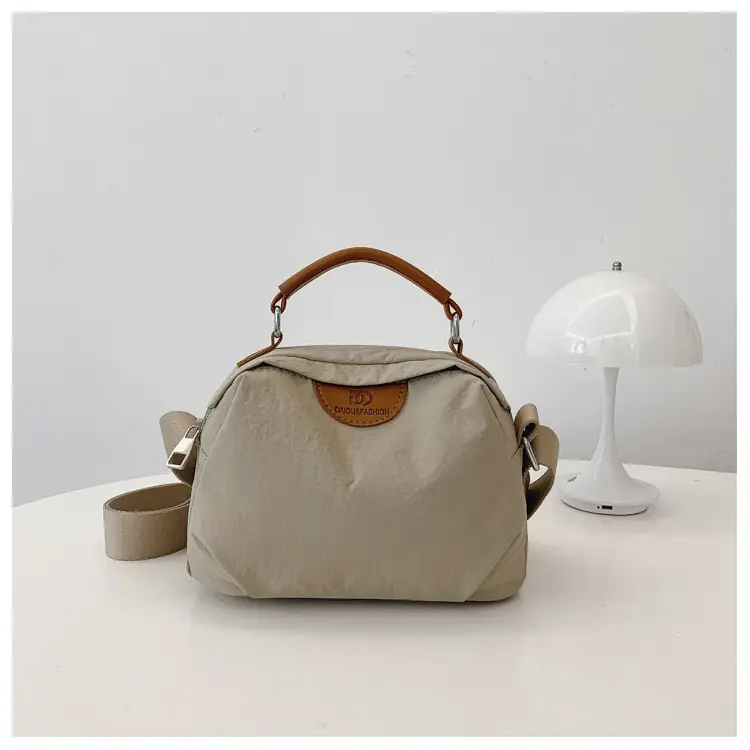 Women's Textured Waterproof Oxford Handbag Beige Multi Layer Casual — feature 43