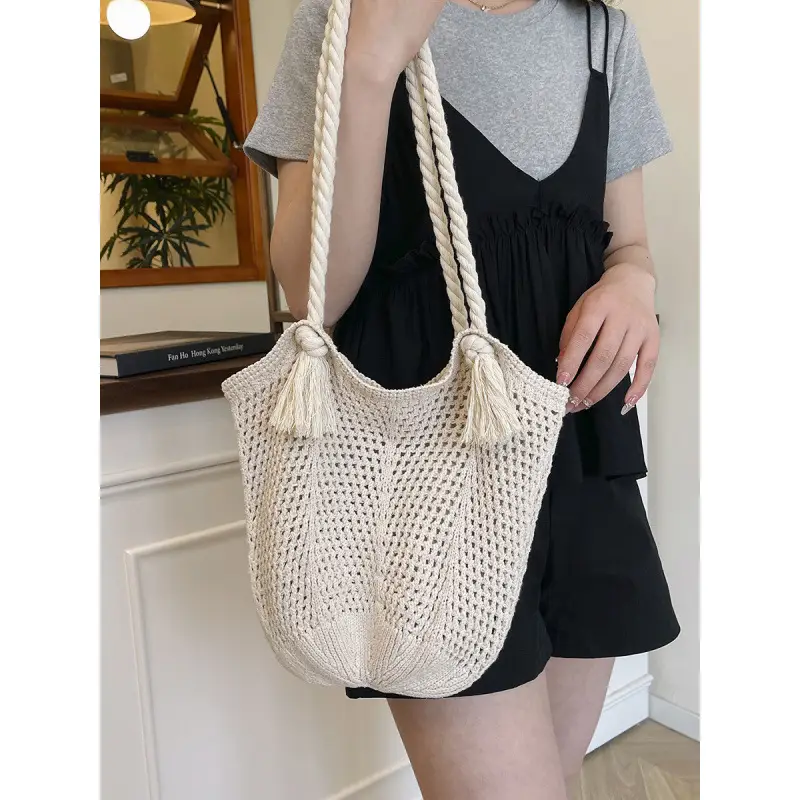Women Woven Straw Shoulder Bag Summer New Fashion - Image 5