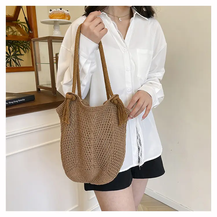 Women Woven Straw Shoulder Bag Summer New Fashion — feature 17