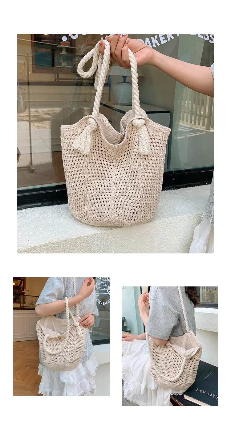 Women Woven Straw Shoulder Bag Summer New Fashion — feature 9
