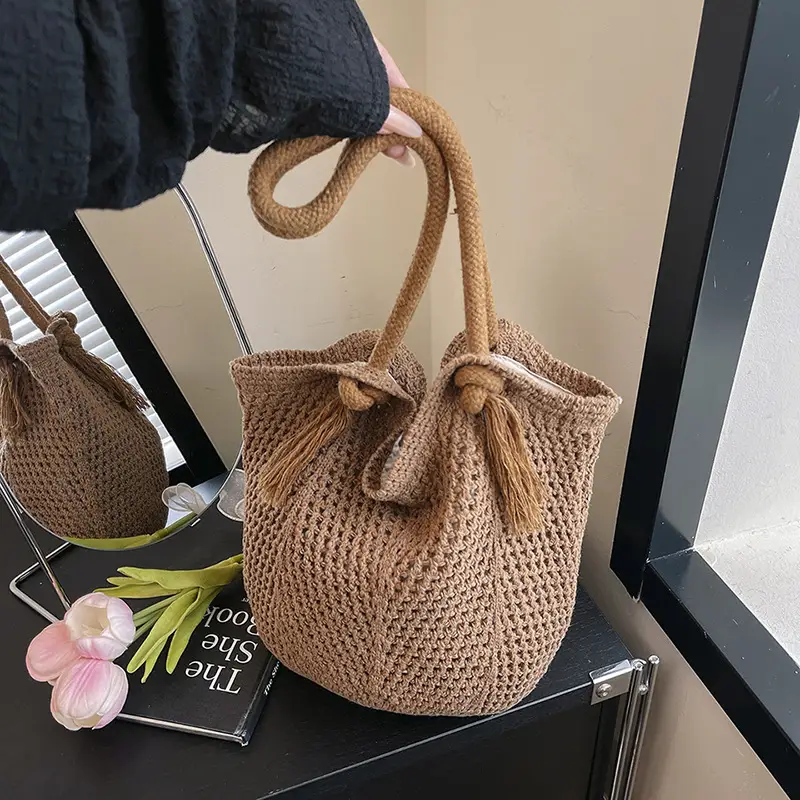 Women Woven Straw Shoulder Bag Summer New Fashion - Image 2