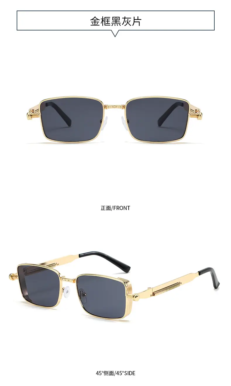 Retro Square Frame Sunglasses for Men Orange Lens β feature 14