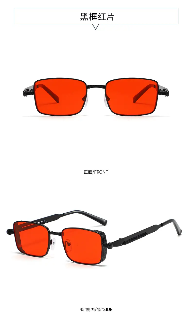 Retro Square Frame Sunglasses for Men Orange Lens β feature 15
