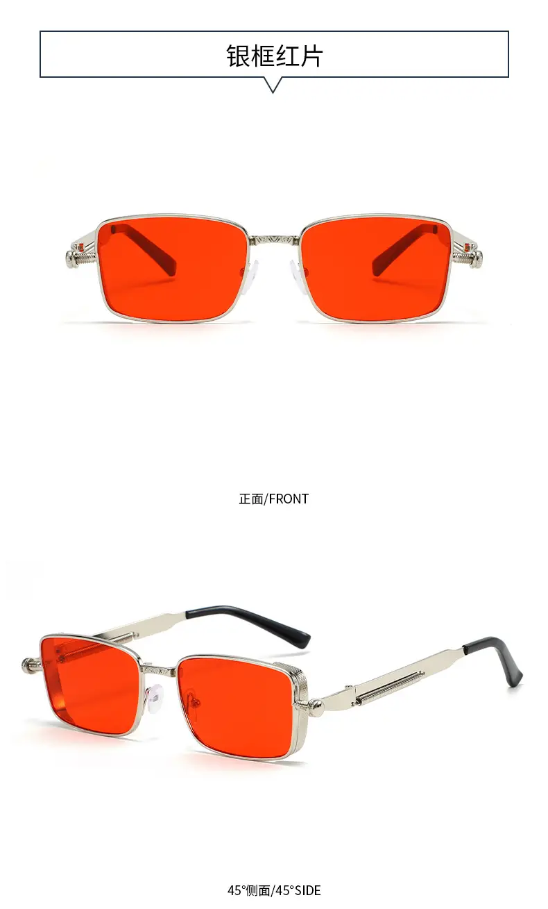 Retro Square Frame Sunglasses for Men Orange Lens β feature 16