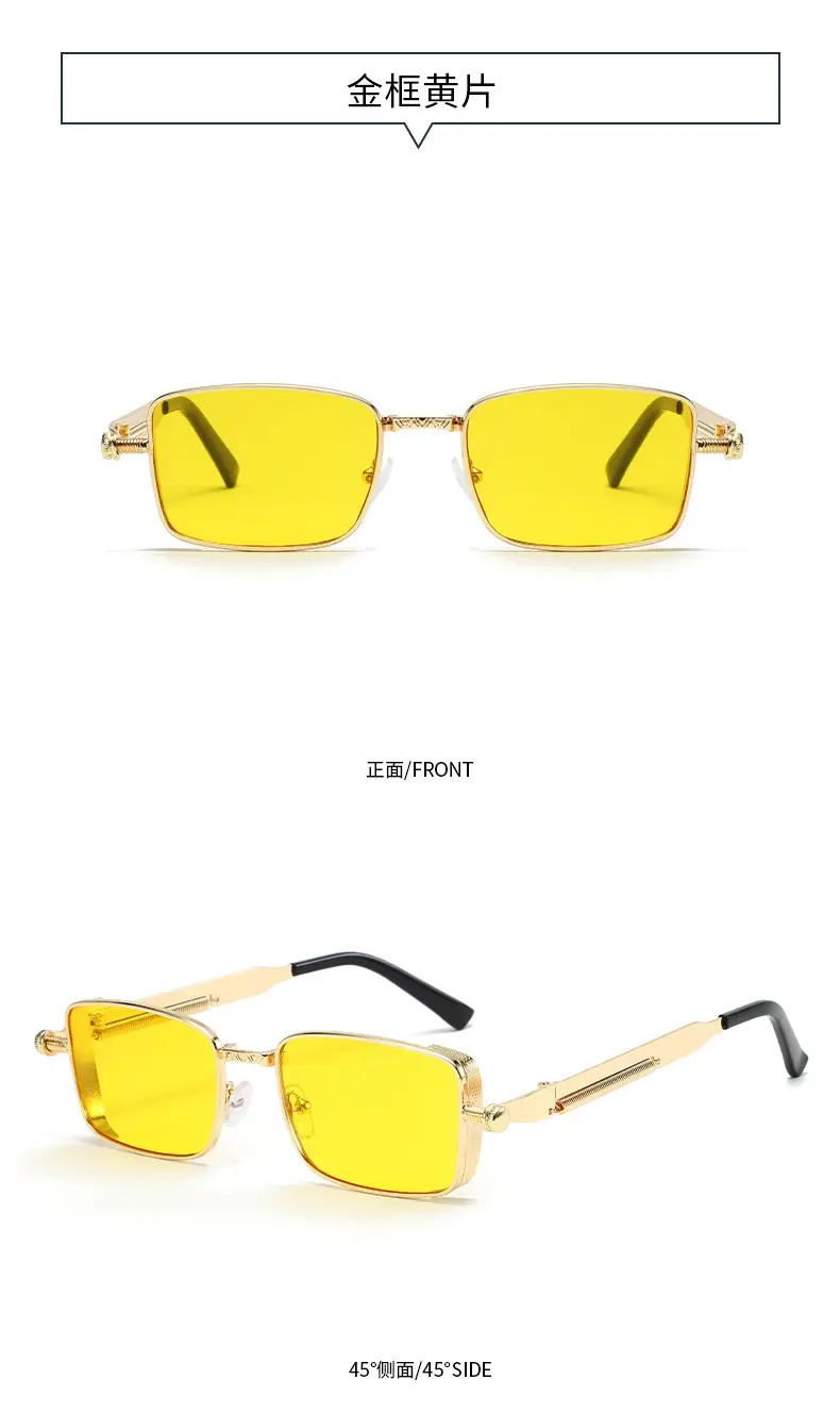Retro Square Frame Sunglasses for Men Orange Lens β feature 17