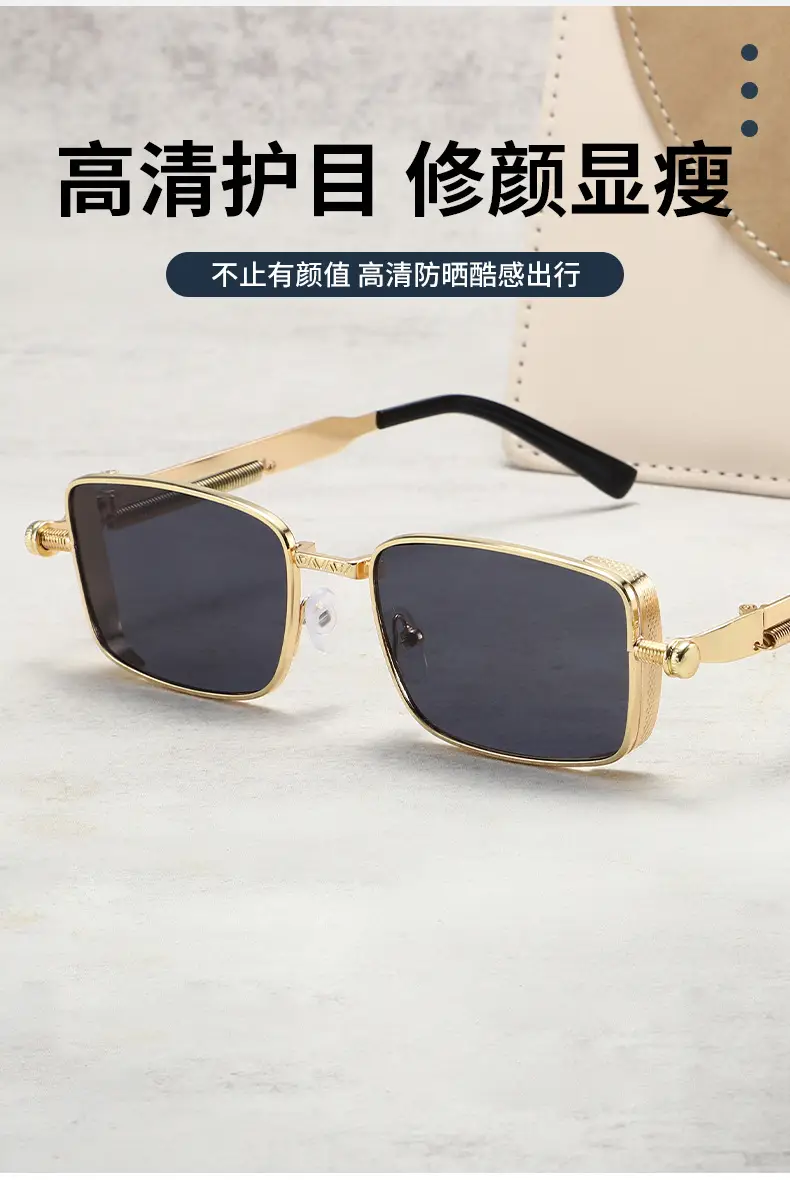 Retro Square Frame Sunglasses for Men Orange Lens β feature 7
