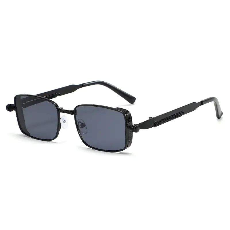 Retro Square Frame Sunglasses for Men Orange Lens - Image 3