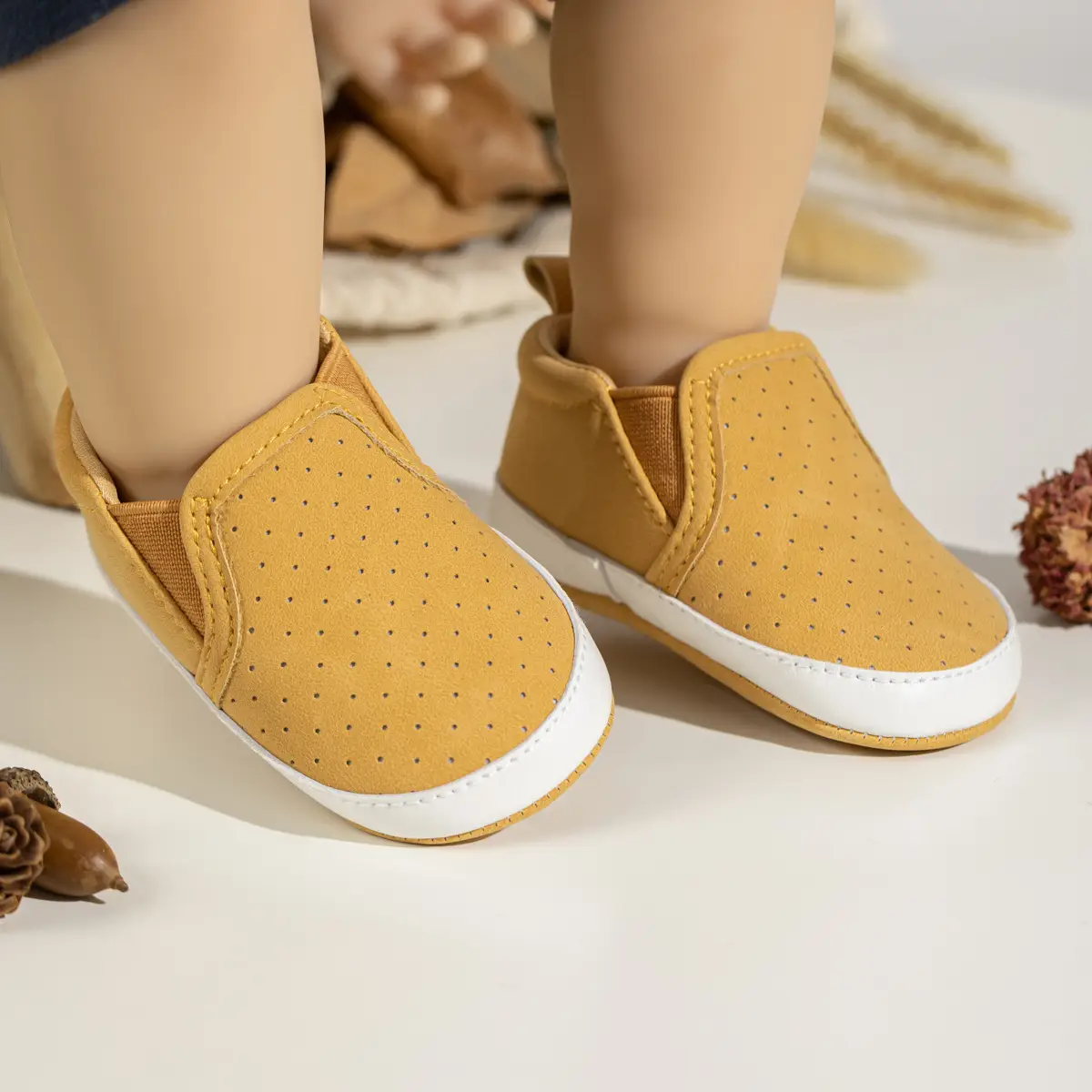 Baby Slip-On Shoes Tan Non-Slip Comfortable — feature 4