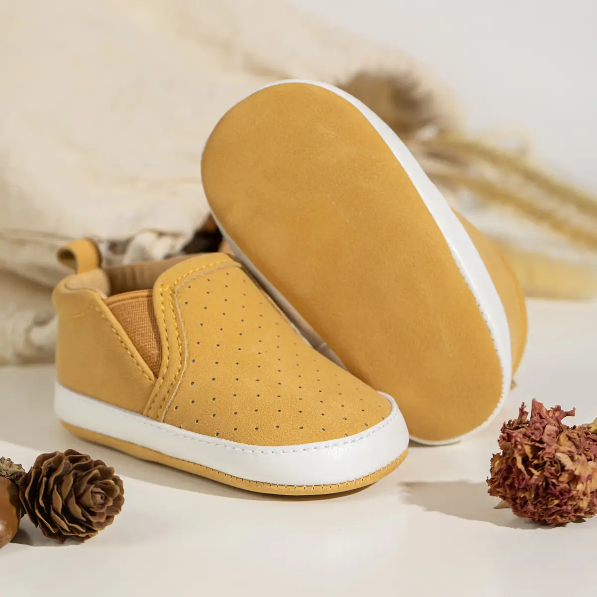 Baby Slip-On Shoes Tan Non-Slip Comfortable — feature 8
